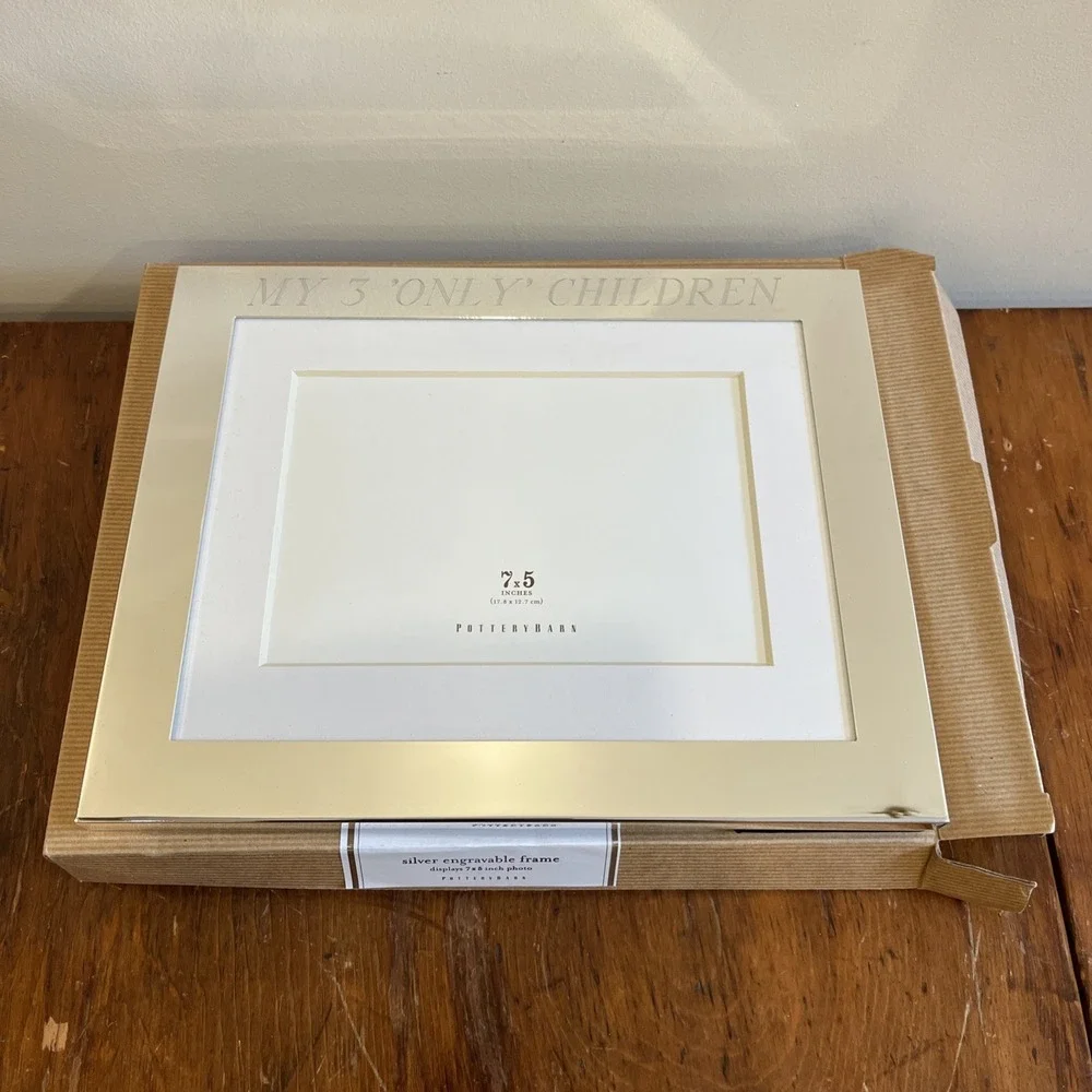 Pottery Barn Silver Photo Picture Frame 7